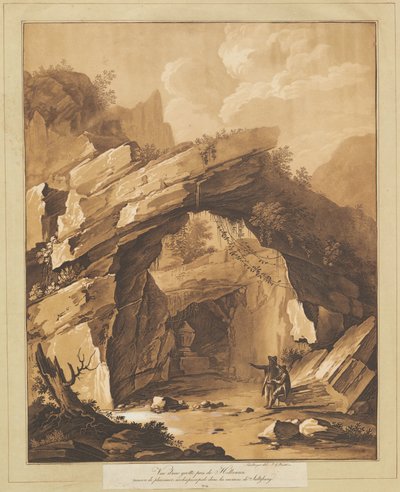 萨尔茨堡附近海尔布伦的石窟景观 作者 Johann Gottlieb Prestel，在 Schellinger 之后
