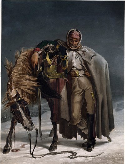 Dragoon wa alonda aku Switzerland ku Russian Campaign - Bleuler, Johann Heinrich (1758-1823) - ca 1812 - Aquatint - 20,3x15,4 - Private Collection 作者 约翰·海因里希·布鲁勒