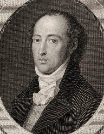 作曲家约翰·安东·安德烈（Johann AntonAndré）1775-1842年的肖像，1800年。 作者 Johann Heinrich Lips