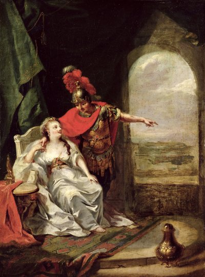 安东尼告诉克利奥帕特拉对Octavian骑兵的胜利，c.1769（详情） 作者 Johann Heinrich Tischbein