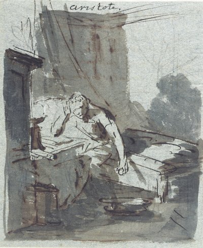 亚里士多德（石墨，墨水和纸上洗） 作者 约翰·海因里希·蒂施贝恩（Johann Heinrich Tischbein）