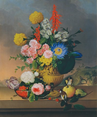 静物与花束 作者 约翰纳普