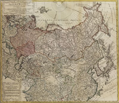 俄罗斯地图 来自：Imperii Russici et Tartariae universae tam majoris et Asiaticae quam minoris et 作者 约翰马蒂亚斯兔子
