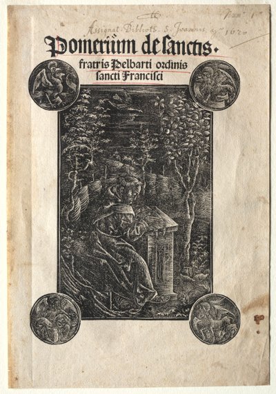 特梅斯瓦尔的佩尔巴特在花园里学习，1620年。 作者 约翰·奥特马尔