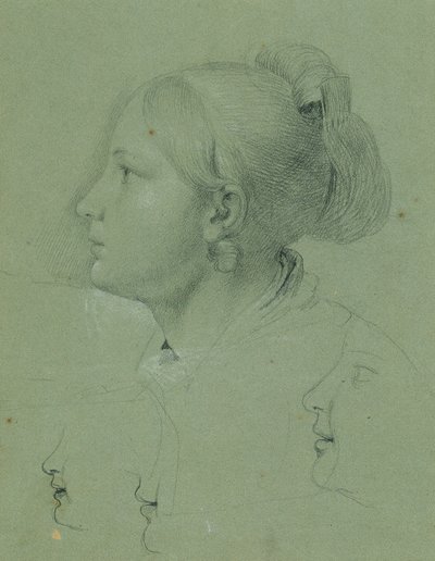 女孩的头像（"兰德维曼回家 "的研究，1817 年） 作者 约翰·彼得·克拉夫特
