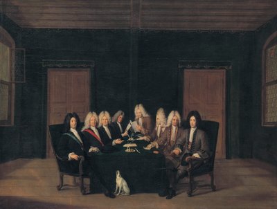 法语：  Les emissaires au traité de Bade en septembre 1714 1714 年 9 月 7 日巴登和平大会的使者 作者 约翰·鲁道夫·胡贝尔