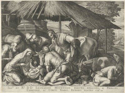 牧羊人与熟睡牧童的崇拜 作者 哈科波·巴萨诺（Jacopo Bassano）