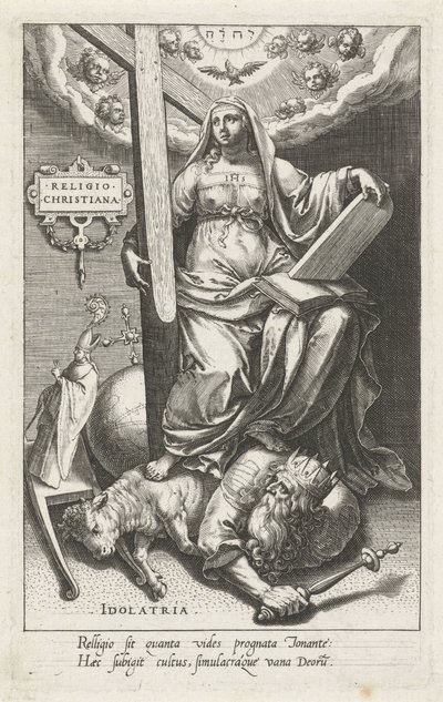 基督教宗教（Religio Christiana）战胜偶像崇拜（Idolatria）
基督教宗教（物品上的标题）
美德战胜恶习（系列标题） 作者 约翰·萨德勒（一）