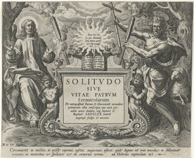 基督和施洗约翰
男性隐士（丛书名）
Solitudo Sive Vitae Patrum Eremicolarum（系列标题）
Solitvdo Sive Vitae Patrvm Eremicolarum（文物上的系列名称） 作者 约翰·萨德勒（一）