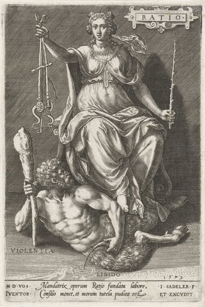 理性（Ratio）战胜暴力（Violentia）
比率（物体上的标题）
美德战胜恶习（系列标题） 作者 约翰·萨德勒（一）