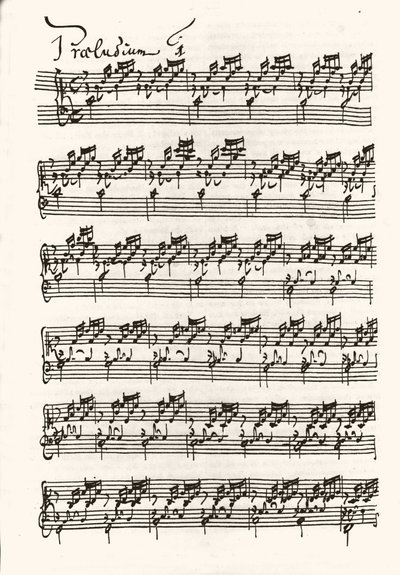 让-塞巴斯蒂安-巴赫（Johann Sebastian Bach）的乐谱页。 作者 约翰·塞巴斯蒂安·巴赫（Johann Sebastian Bach）