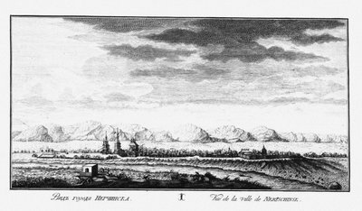 涅尔钦斯克的风景，大约1735年 作者 约翰·威廉·勒森尼乌斯（Johann WilhelmLürsenius）