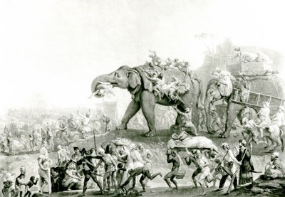 海德贝克大使馆到加尔各答，约1800年 作者 Johan Joseph Zoffany