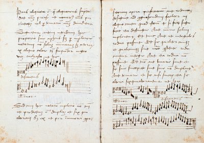 约翰内斯·丁克托里斯 (Johannes Tinctoris) 的《音乐理论》书中的页面 作者 约翰 (c.1435 1511) Tinctoris