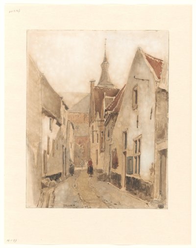 从 Ridderstraat 进入哈滕市 Kerksteeg 的景观 作者 约翰内斯·博斯布姆