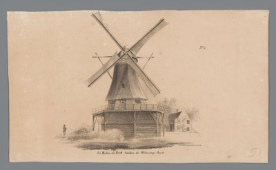 Weteringpoort 外的 de Vink 磨坊景观
Wetering Poort 外的 de Vink 磨坊（物体上的标题） 作者 约翰内斯·科内利斯·范·帕佩伦丹