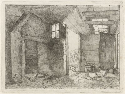 有鸡的谷仓 作者 Johannes Everhardus Rijnboutt