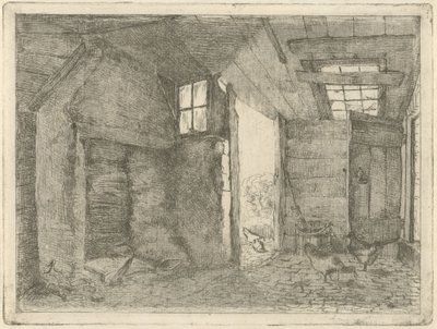 有鸡的谷仓 作者 Johannes Everhardus Rijnboutt