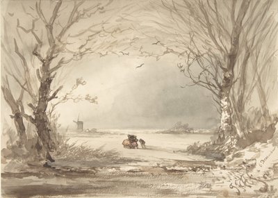 冬天的风景》，1854年。 作者 约翰内斯·弗朗西斯·霍彭布鲁沃斯
