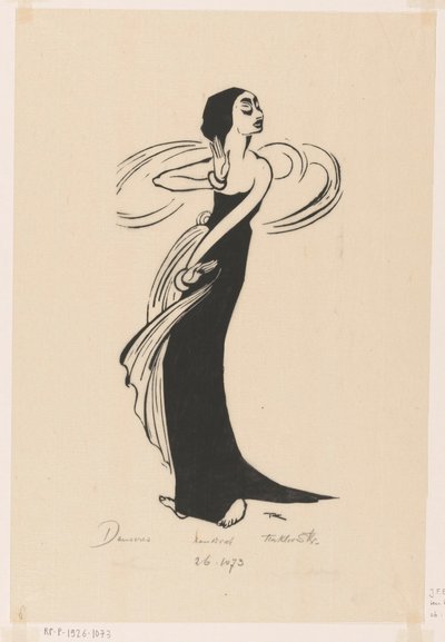 Danseres（物体上的原始标题） 作者 Johannes Frederik Engelbert 十克洛斯特（艺术家签名）