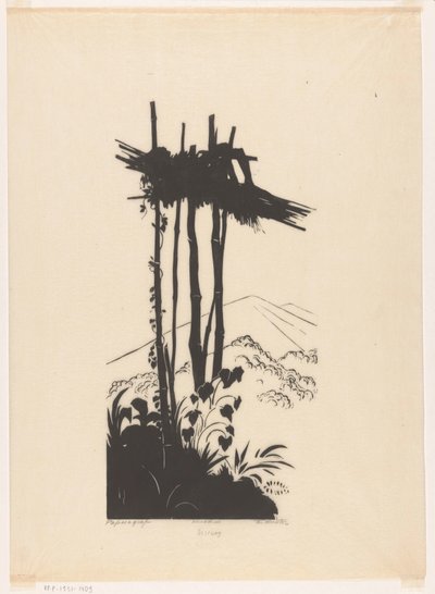 Papoeagraf （物品上的原标题） 作者 Johannes Frederik Engelbert 十克洛斯特（艺术家签名）