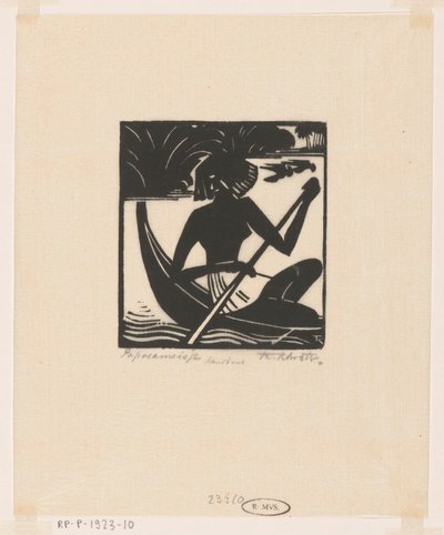 Papoeameisje （物品上的原标题） 作者 Johannes Frederik Engelbert 十克洛斯特（艺术家签名）