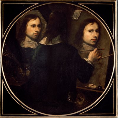 Self Portrait Painting by Johannes Gumpp (1626-?) 1646 Sun. 88,5x89 cm Florence, Galleria degli Uffizi (Offices) 作者 约翰尼斯·冈普（Johannes Gumpp）