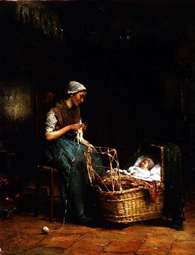 小屋内的母子（另见18091）。 作者 约翰尼斯·雅各布斯·帕林