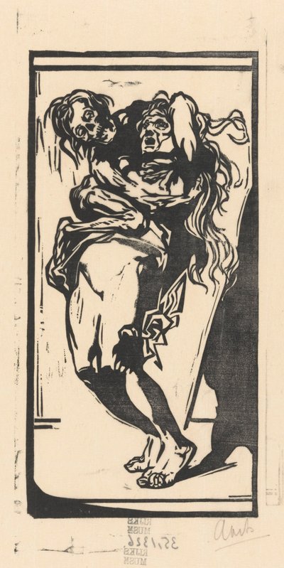 死亡与女人 作者 Johannes Josephus Aarts（艺术家签名）