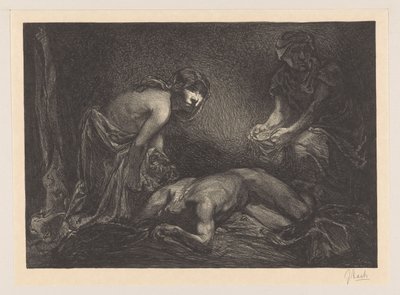 朱迪丝和女仆与霍罗费恩的头颅和尸体 作者 Johannes Josephus Aarts（艺术家签名）