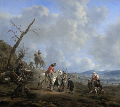 骑手、猎人和农民的风景 作者 Johannes Lingelbach
