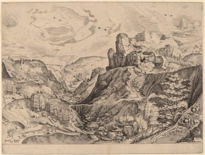 阿尔卑斯山景观 作者 Johannes and Lucas van Doetechum after Pieter Bruegel the Elder