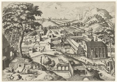 风景与圣杰罗姆 hieronimus in Deserto（物体上的标题） 风景与基督教故事（系列名称） 作者 卢卡斯·加塞尔（Lucas Gassel）