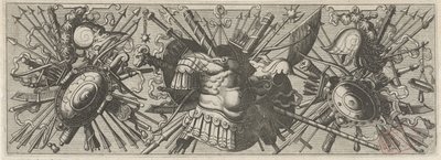 Panoplia.罗马武器楣板，下部
Panoplia sev armamentarium...（系列名称） 作者 Lucas van Doetechum 的约翰内斯