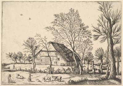 农场，来自《小景观》，1559-61。 作者 约翰内斯·范·杜特克姆一世