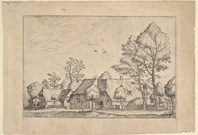 有抽水井的大农场，来自Praediorum villarum et rusticarum casularum icones e...，约1559-61。 作者 约翰内斯·范·杜特克姆一世