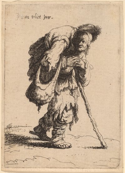 乞丐背着一个女人 作者 Johannes van Vliet