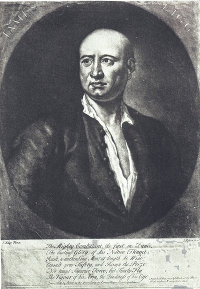 詹姆斯-菲格，英国第一位赤手空拳的拳击冠军，死于1734年（雕刻）。 作者 约翰（后）埃利斯