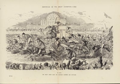 1851年大展的纪念品，一千八百五十一的大德比比赛（雕刻）。 作者 约翰（后）里奇