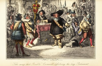 Oliver Cromwell removing the mace from the Commons Chamber and dissolving the Rump Parliament in 1653 作者 约翰（后）里奇