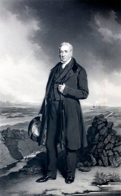 George Stephenson, English engineer and railway pioneer (litho) 作者 约翰（后）卢卡斯