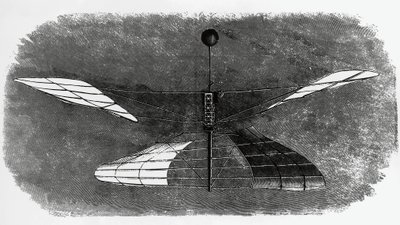 恩里克-弗拉尼尼的直升机（1848-1930），水墨画，意大利 作者 沃尔特·查尔斯·米尔斯
