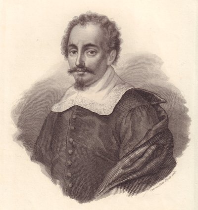 意大利地理学家Jacopo Cantelli（1643-1695）的肖像，Caterina Piotti-Pirola的铜雕版画 作者 沃尔特·查尔斯·米尔斯