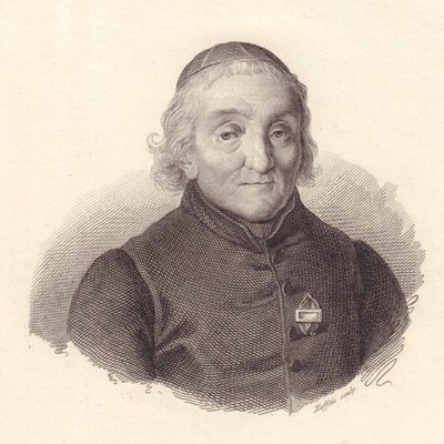 意大利神学家皮特罗-坦布里尼（1737-1827）的肖像，马菲斯的铜版画 作者 沃尔特·查尔斯·米尔斯