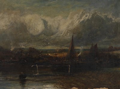海景，约翰-康斯特布尔（1776-1837 年）风格的赝品（布面油画） 作者 约翰（康斯特布尔的风度）