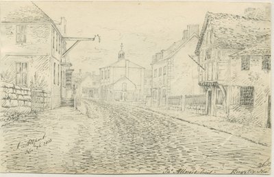 鲁奇利镇（Rugeley Town）：钢笔和墨水绘画，1813年11月26日 作者 约翰·奥尔波特