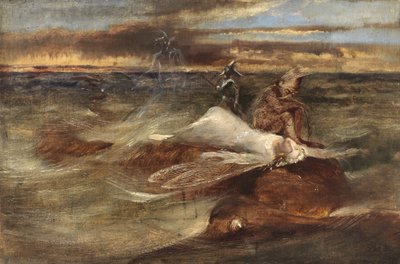 仙女与海蛇（布面油画） 作者 John Anster Fitzgerald