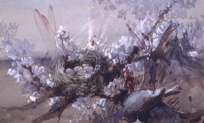 "谁杀了公鸡罗宾？"(水彩画) 作者 约翰·安斯特·菲茨杰拉德
