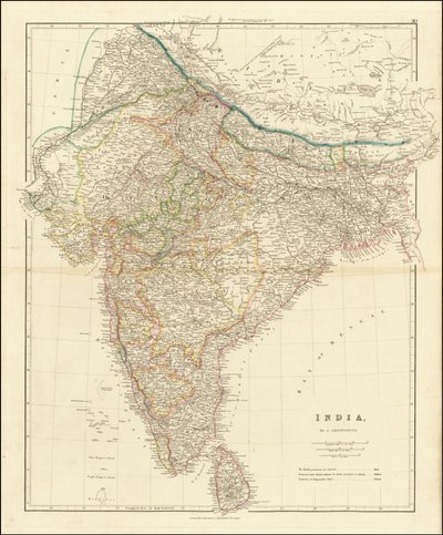 1832 年约翰-阿罗史密斯绘制的印度地图 作者 约翰·阿罗史密斯