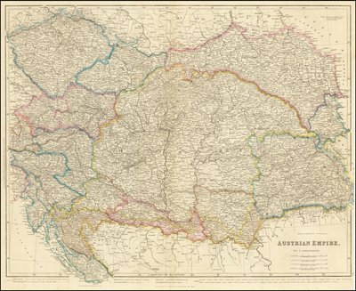约翰-阿罗史密斯绘制的 1858 年奥地利帝国地图 作者 约翰·阿罗史密斯